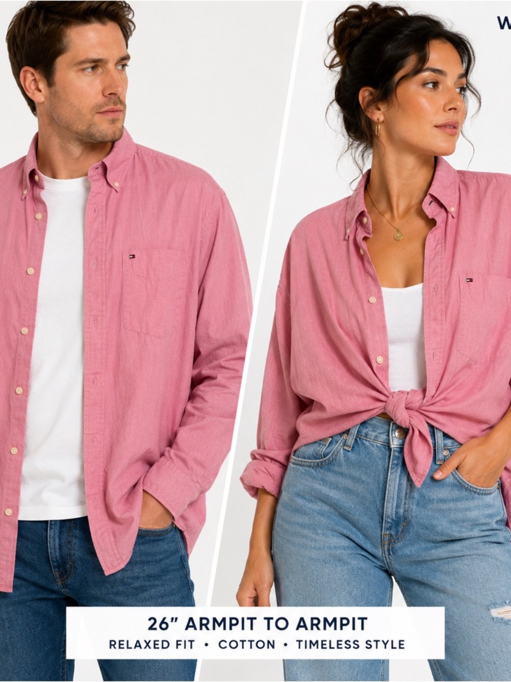 Tommy Hilfiger Pink Button-Down Casual Shirt